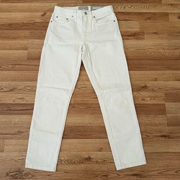 Everlane Women 5 Pocket Design The Summer High Rise Jeans Bone White Size 25 NWT - Picture 1 of 7